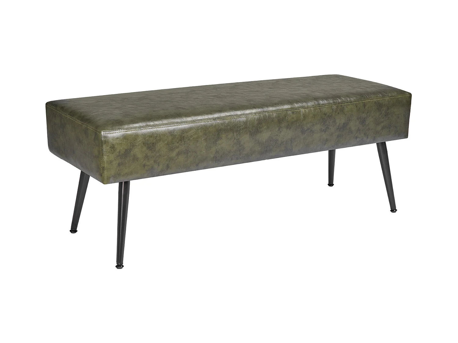 Banco de Cabecera Succebuy Banco de Piel Sintética de 110 x 40 x 43 cm, a Pie de Cama con Patas de Metal, Moderno Banco para Dormitorio, Entrada, Salón (Verde)