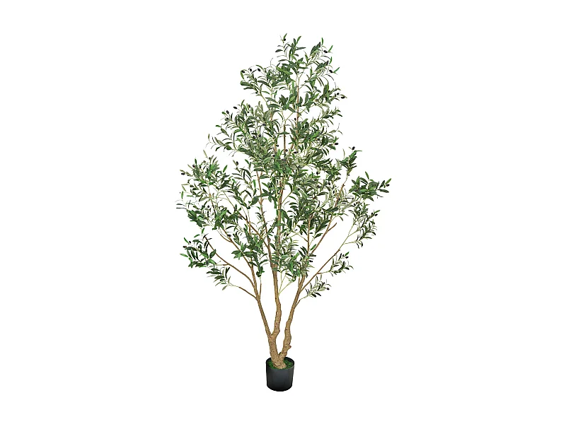 Kunstmatige Bomen SucceBuy 240 cm Kunstboom, Decoratieve PE Plant met Zwarte Pot, Realistische Stam en Bladeren, Kunstolijfboom voor Kantoor, Woonkamer