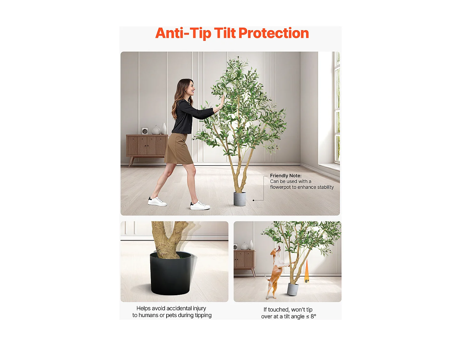Árboles Artificiales SucceBuy Árbol Artificial de 180 cm, Planta Decorativa de PE con Maceta Negra, Tronco y Follaje Realistas, Ideal para Oficina, Salón