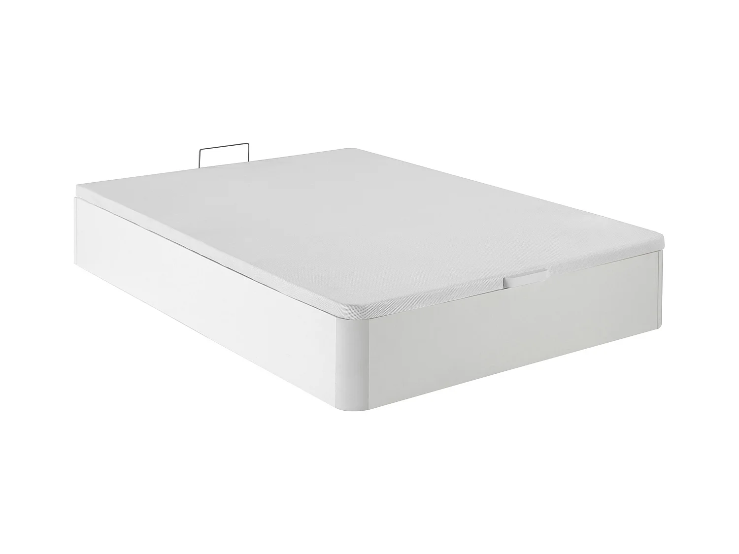 Zestaw 160 x 200 cm: stelaż skrzyniowy w białym kolorze + materac z 7-strefowymi sprężynami kieszeniowymi, wbudowanym topperem i pokrowcem bambusowym o grubości 26 cm – MIREZA od NATUREA