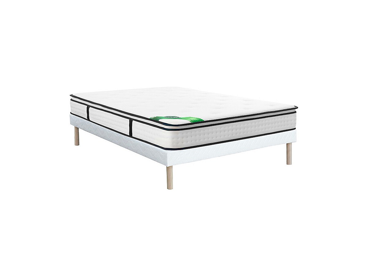 Bett-Set 140 x 190 cm, Polsterbett + 7-Zonen-Taschenfederkernmatratze mit i günstig online kaufen