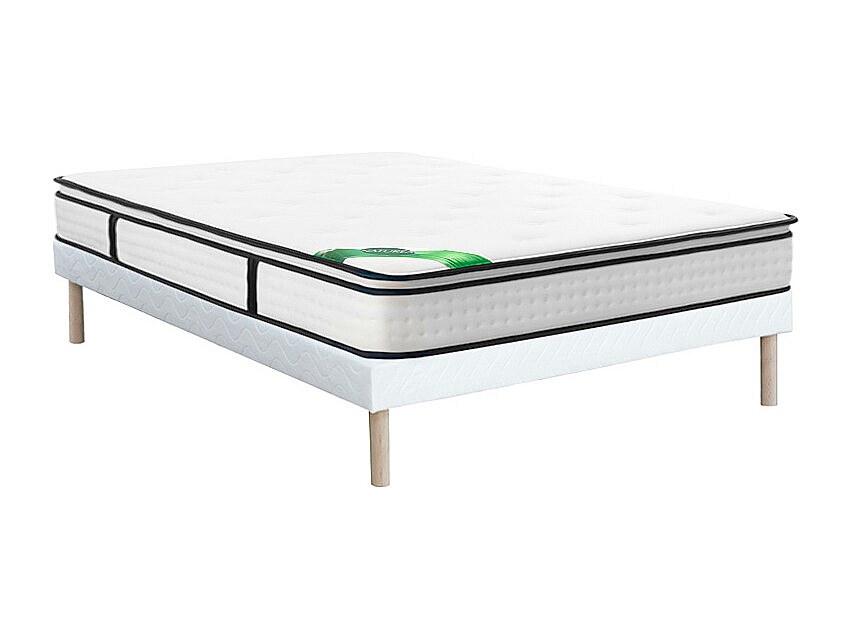 Bett-Set 140 x 190 cm, Polsterbett + 7-Zonen-Taschenfederkernmatratze mit i günstig online kaufen