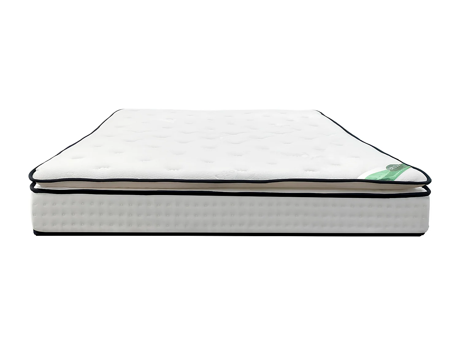Ensemble 140 x 190 cm sommier tapissier + matelas ressorts ensachés 7 zones surmatelas intégré et coutil bambou ép.26cm - MIREZA de NATUREA