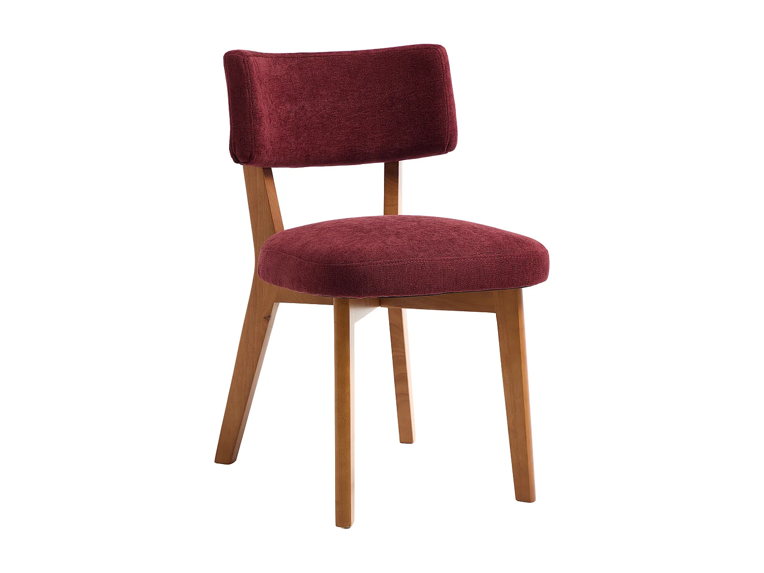 Lot de 4 chaises en bois - coussin bordeaux - élégantes et confortables - parfaites pour salle à manger ou cuisine