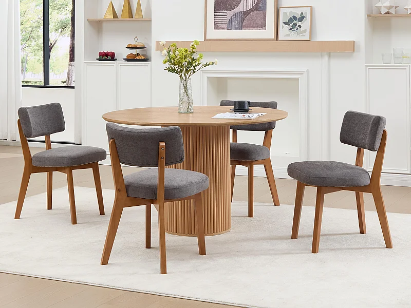 Set van 4 houten stoelen - inclusief kussen - elegant en comfortabel - perfect voor eetkamer of keuken