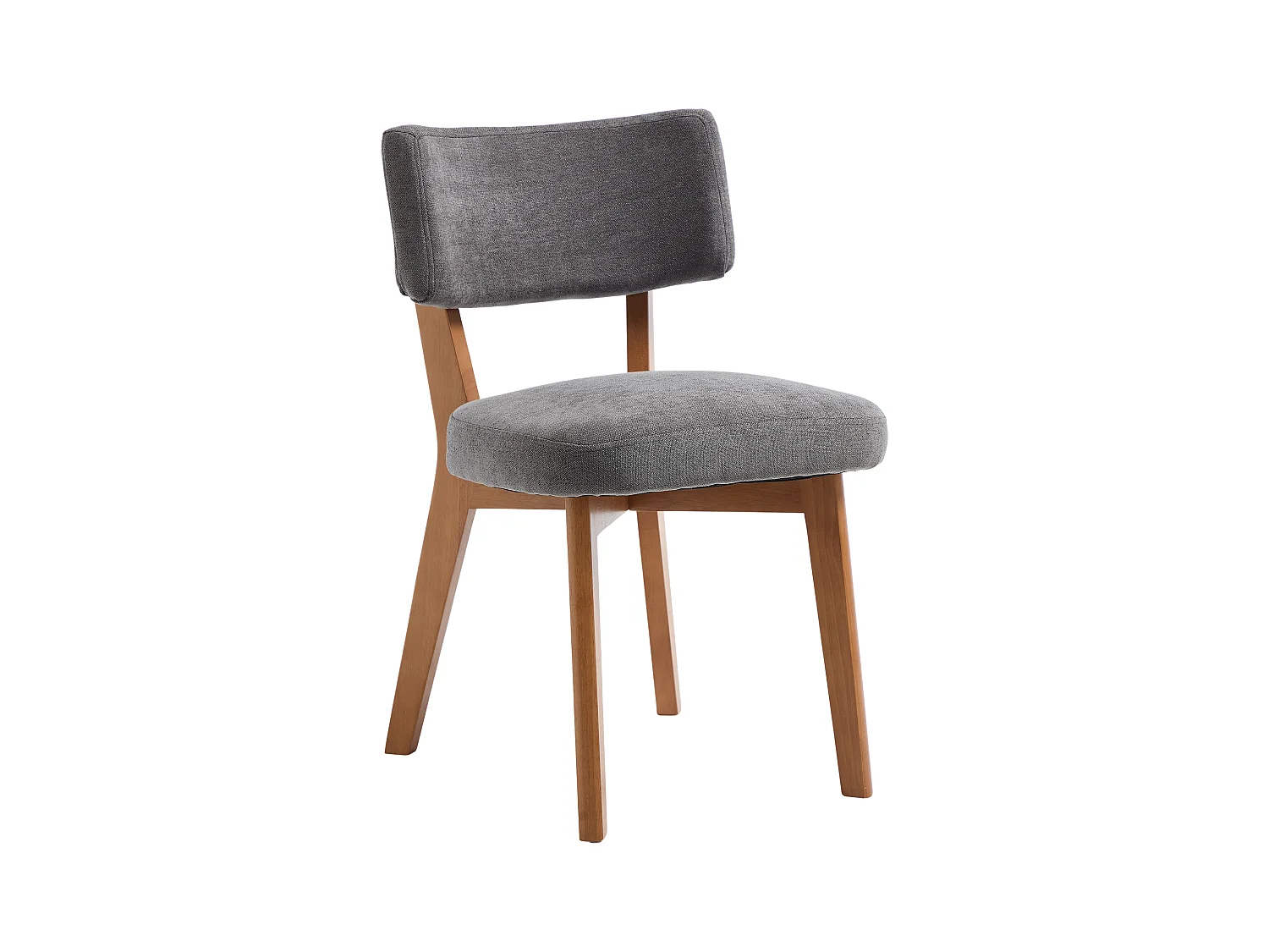 Lot de 4 chaises en bois - coussin gris - élégantes et confortables - parfaites pour salle à manger ou cuisine