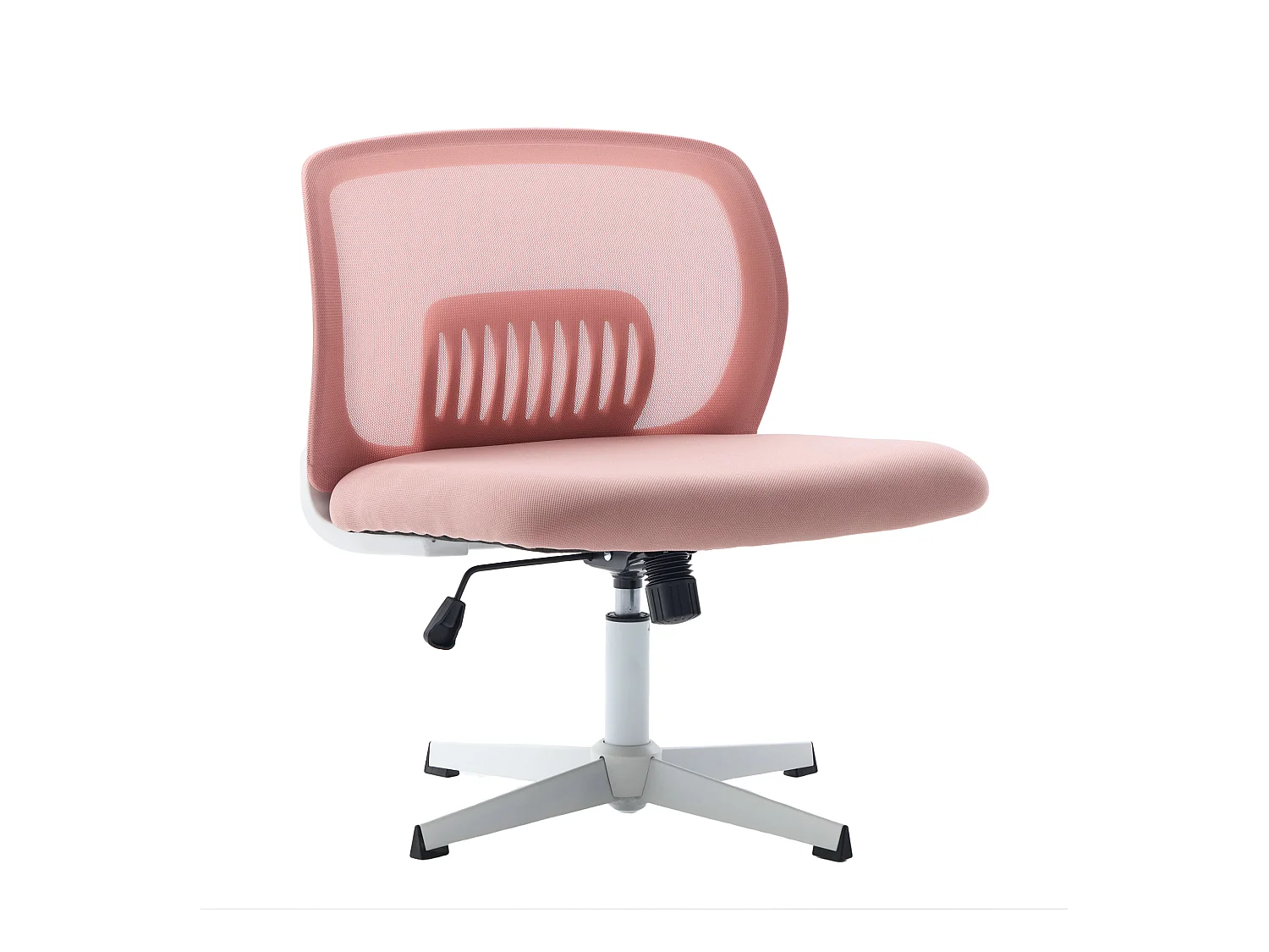 Fauteuil pivotant — réglable en hauteur — mesh rose respirant — dossier ergonomique