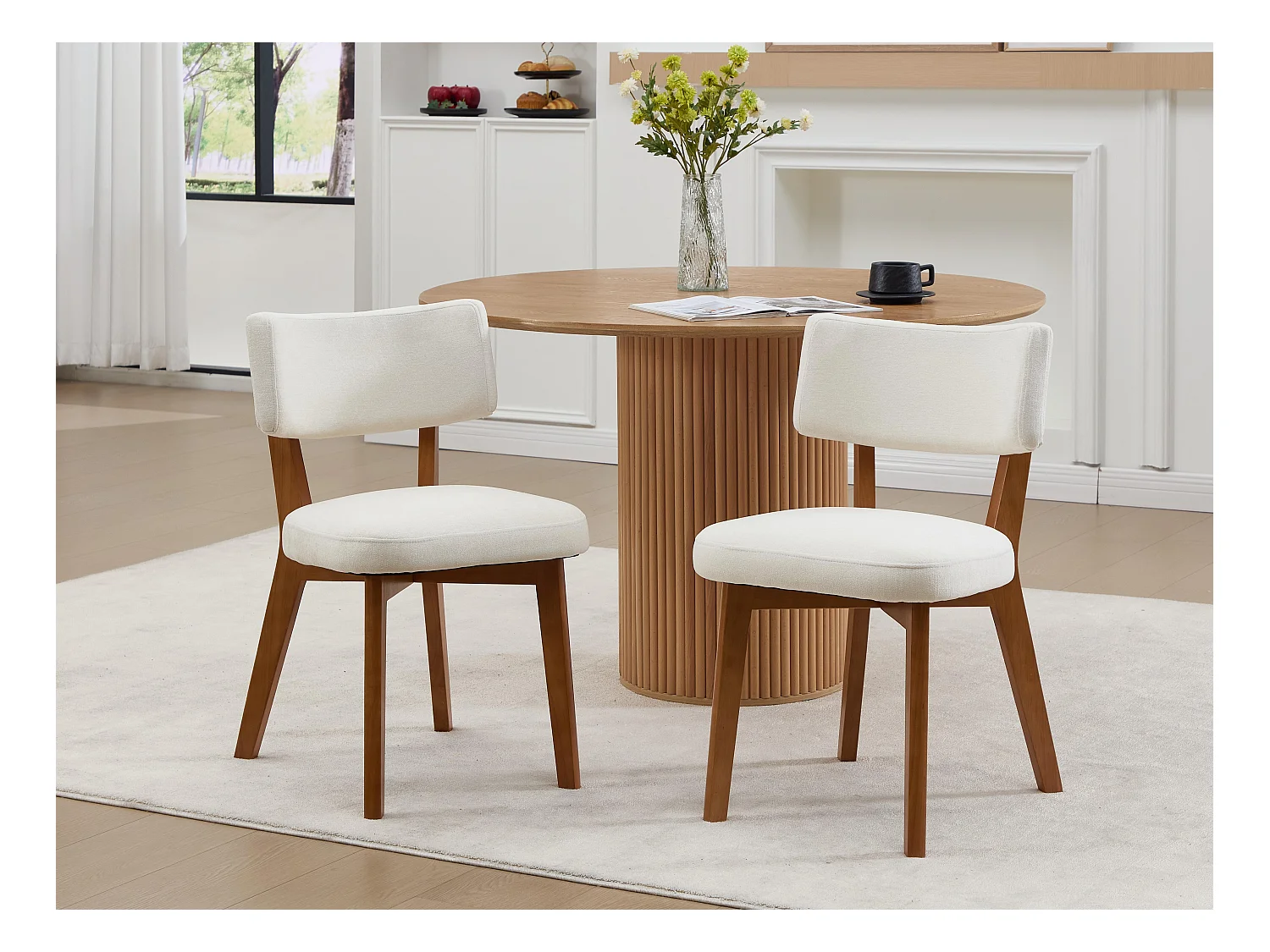 Set van 2 houten stoelen - inclusief kussen - elegant en comfortabel - perfect voor eetkamer of keuken