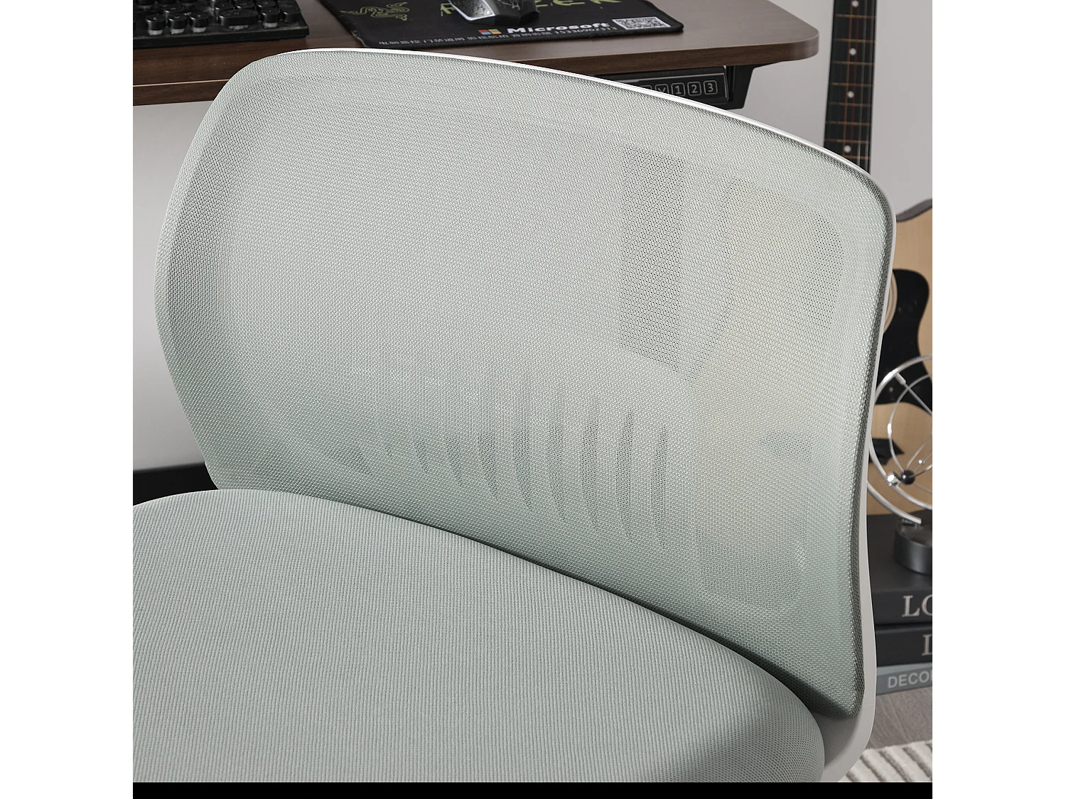 Fauteuil pivotant — réglable en hauteur — mesh gris respirant — dossier ergonomique