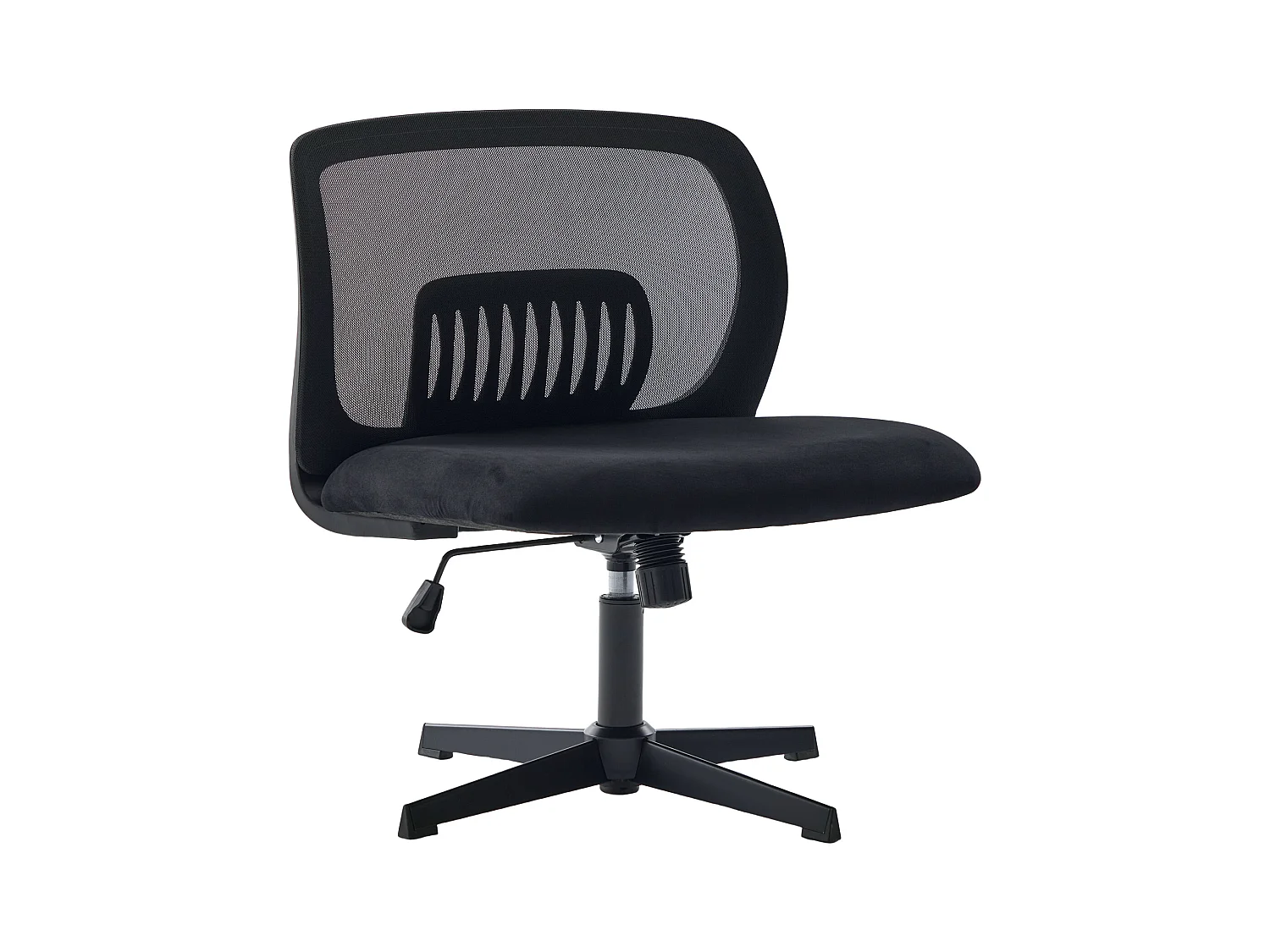 Fauteuil pivotant — réglable en hauteur — avec assise en velours vert — dossier ergonomique