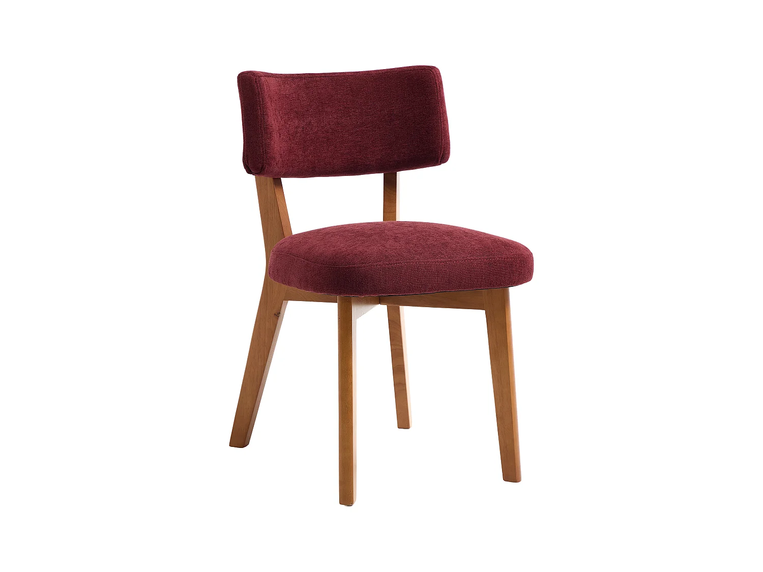 Lot de 2 chaises en bois - coussin bordeaux - élégantes et confortables - parfaites pour salle à manger ou cuisine