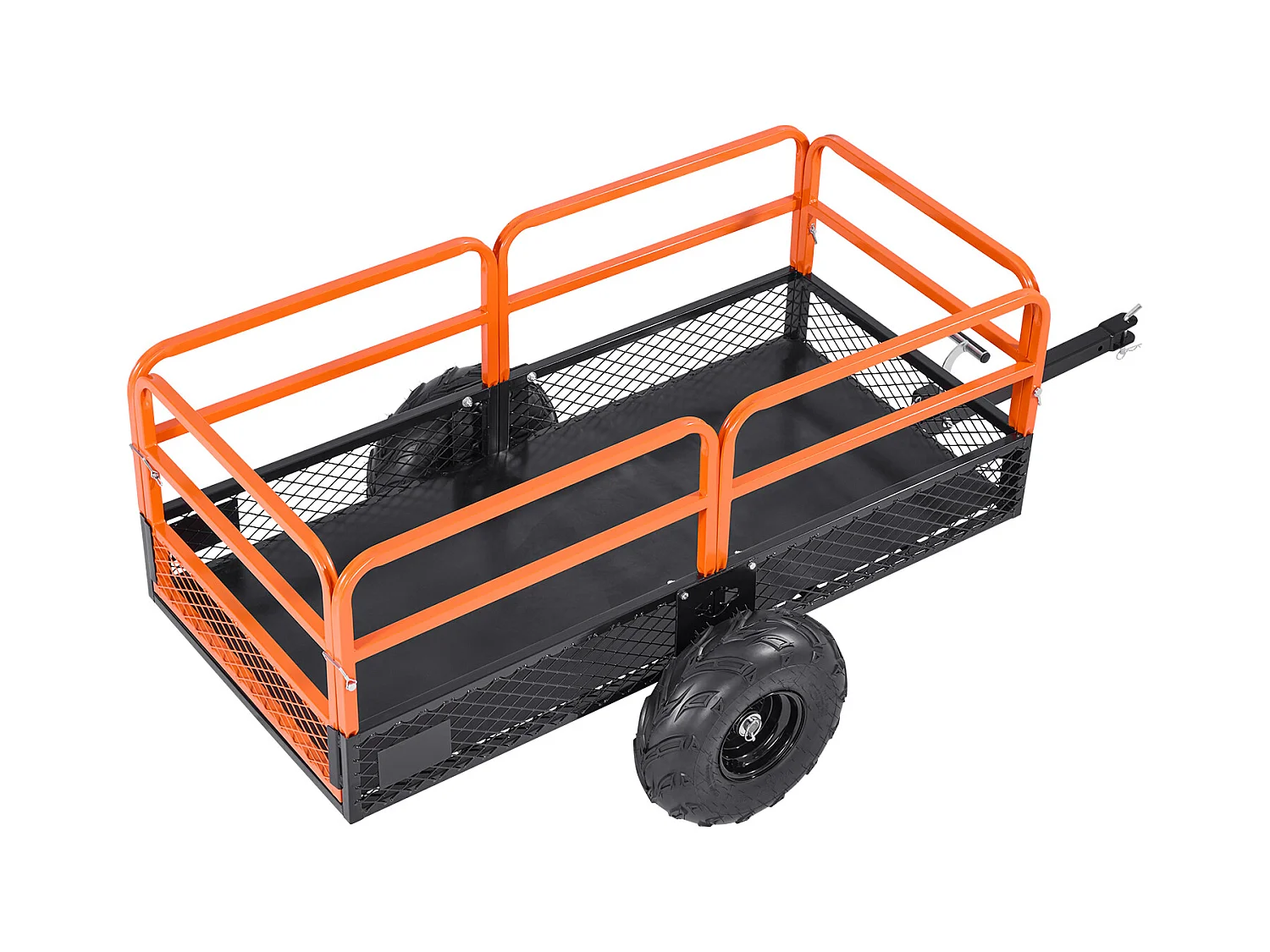 Kippanhänger SucceBuy, 623 L, Stahlanhänger für Rasentraktor und Garten, Tragfähigkeit 725,75 kg, Ausgestattet mit 40,64 cm Reifen