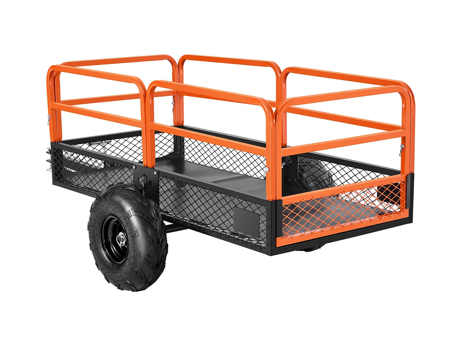 Kippanhänger SucceBuy, 623 L, Stahlanhänger für Rasentraktor und Garten, Tragfähigkeit 725,75 kg, Ausgestattet mit 40,64 cm Reifen