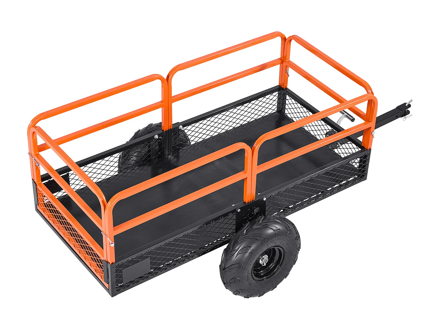 Remorque à Benne Basculante SucceBuy, 623 L, Remorque en Acier pour Tracteur Tondeuse et Jardin, Capacité de Charge 725,75 kg, Équipée de Pneus de 40,64 cm