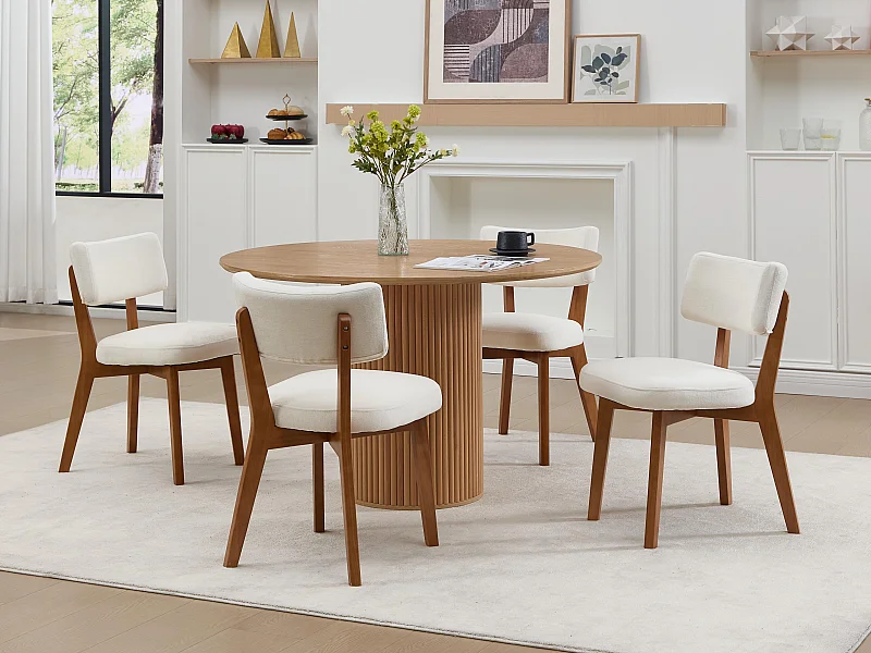 Set van 4 houten stoelen - inclusief kussen - elegant en comfortabel - perfect voor eetkamer of keuken