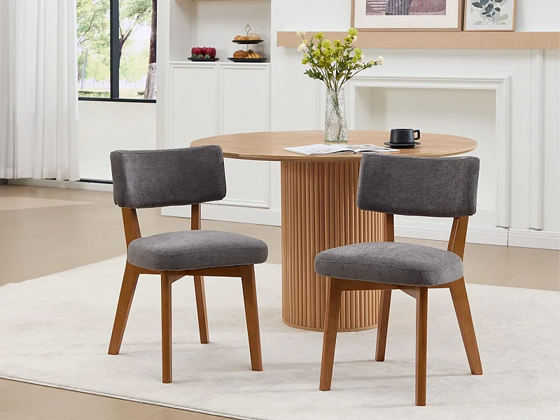 Set van 2 houten stoelen - inclusief kussen - elegant en comfortabel - perfect voor eetkamer of keuken