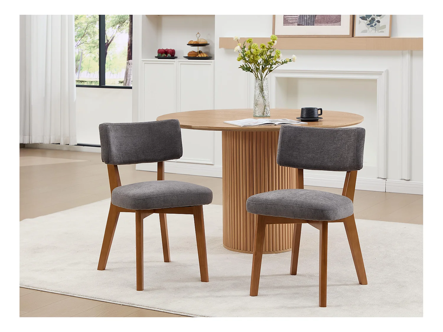 Set van 2 houten stoelen - inclusief kussen - elegant en comfortabel - perfect voor eetkamer of keuken