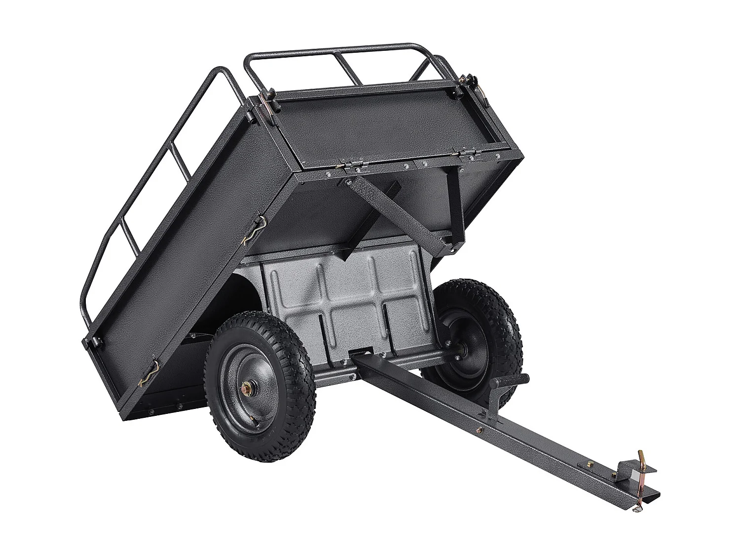 Remorque à Benne Basculante SucceBuy, 283 L, Remorque en Acier pour Tracteur Tondeuse à Gazon et Jardin, Capacité de Charge de 226,8 kg