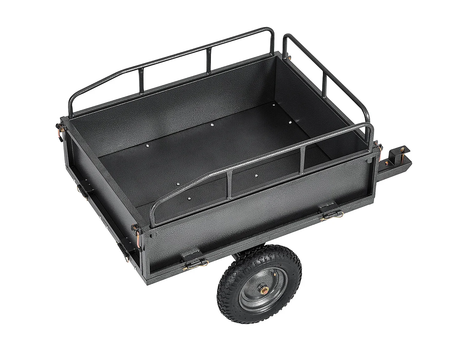 Remorque à Benne Basculante SucceBuy, 283 L, Remorque en Acier pour Tracteur Tondeuse à Gazon et Jardin, Capacité de Charge de 226,8 kg