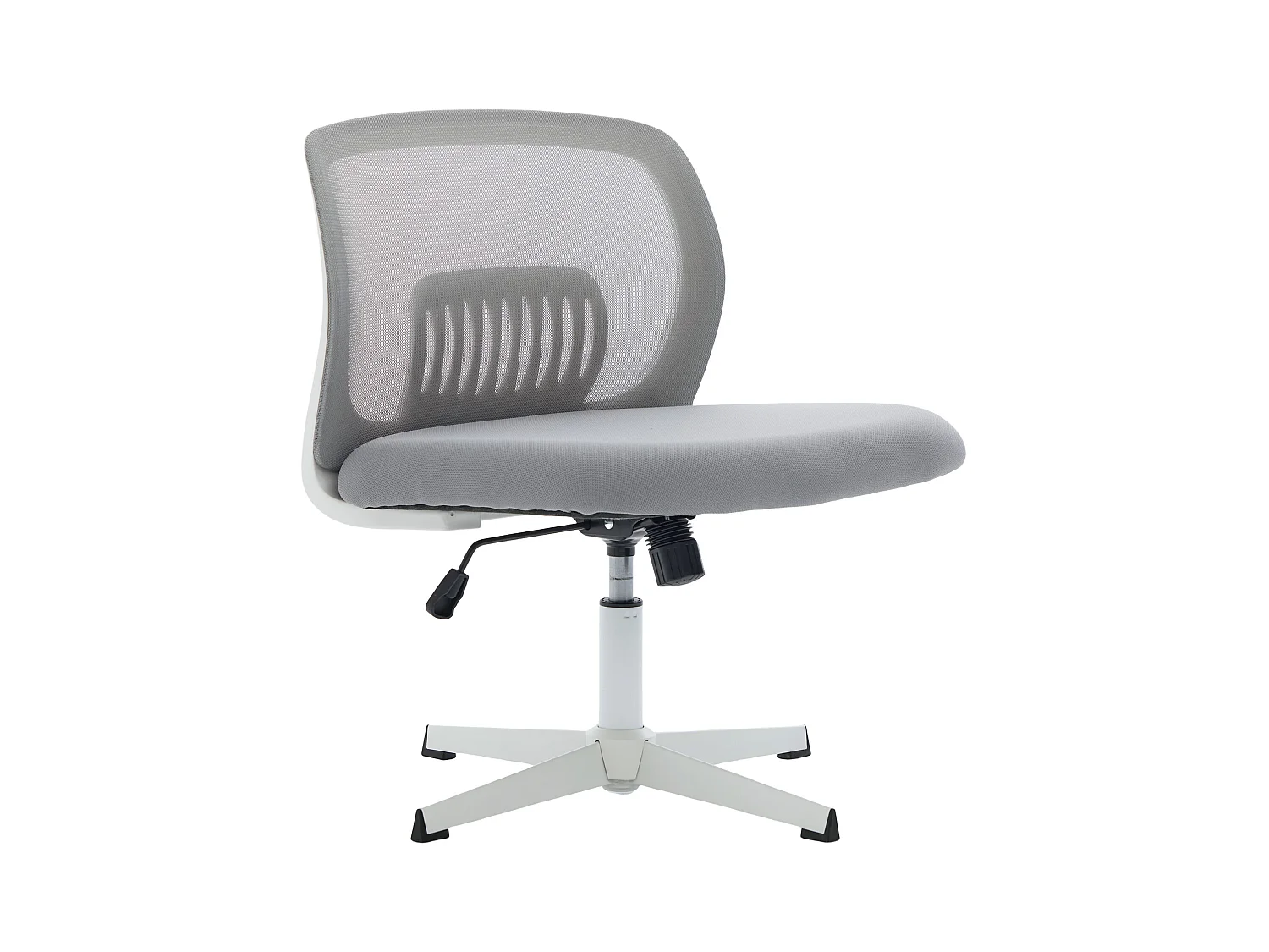 Fauteuil pivotant — réglable en hauteur — mesh gris respirant — dossier ergonomique