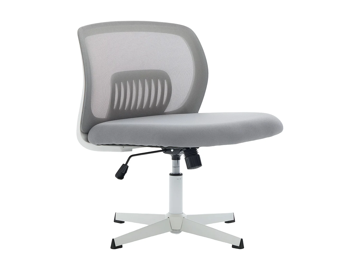 Fauteuil pivotant — réglable en hauteur — mesh gris respirant — dossier ergonomique