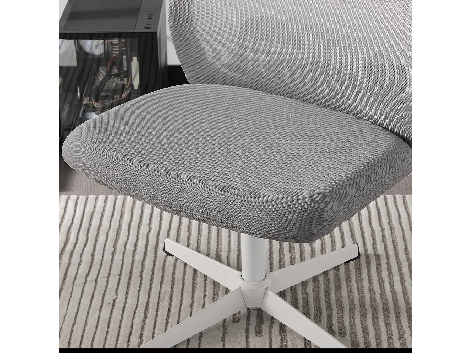 Fauteuil pivotant — réglable en hauteur — mesh gris respirant — dossier ergonomique