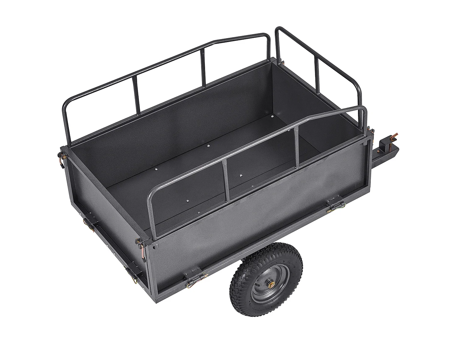 Remorque à Benne Basculante SucceBuy 481 L, Idéale pour Tracteurs Tondeuses et Équipements de Jardin, Capacité de Charge de 272 kg, Structure en Acier Robuste
