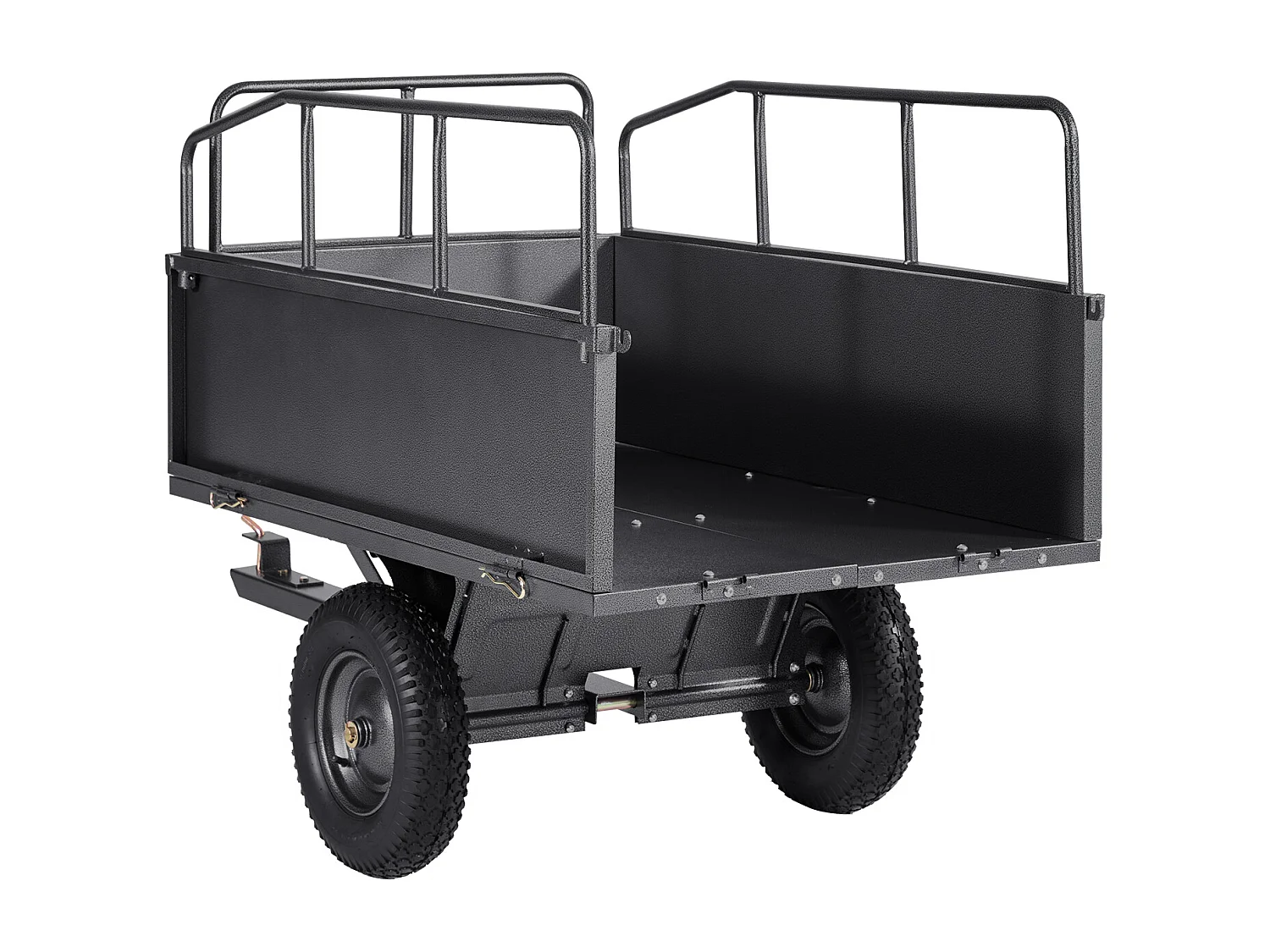 Remorque à Benne Basculante SucceBuy 481 L, Idéale pour Tracteurs Tondeuses et Équipements de Jardin, Capacité de Charge de 272 kg, Structure en Acier Robuste
