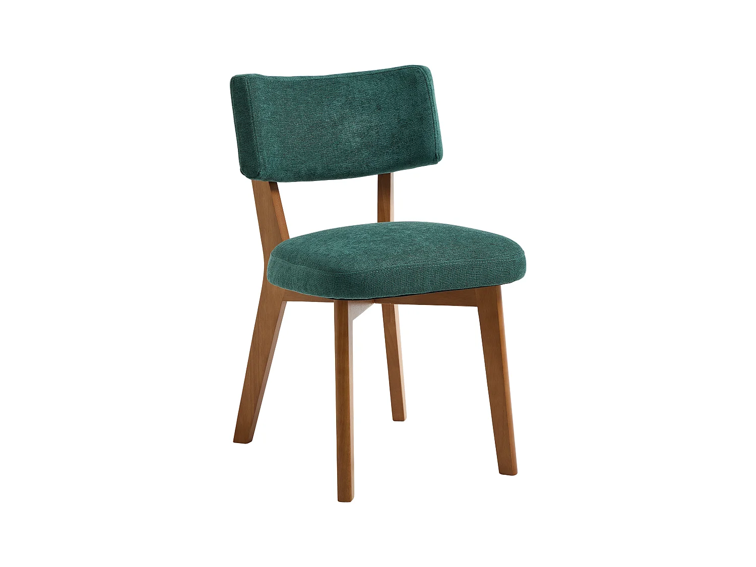 Lot de 4 chaises en bois - coussin vert - élégantes et confortables - parfaites pour salle à manger ou cuisine