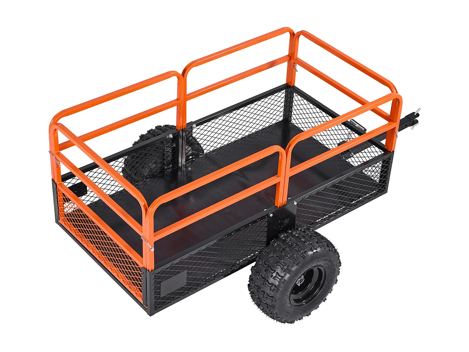 Remorque à Benne Basculante SucceBuy, 793 L, Remorque en Acier pour Tracteur Tondeuse et Jardin, Capacité de Charge 800,6 kg, Équipée de Pneus de 45,72 cm