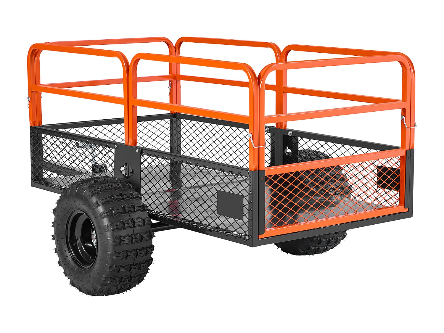 Remorque à Benne Basculante SucceBuy, 793 L, Remorque en Acier pour Tracteur Tondeuse et Jardin, Capacité de Charge 800,6 kg, Équipée de Pneus de 45,72 cm