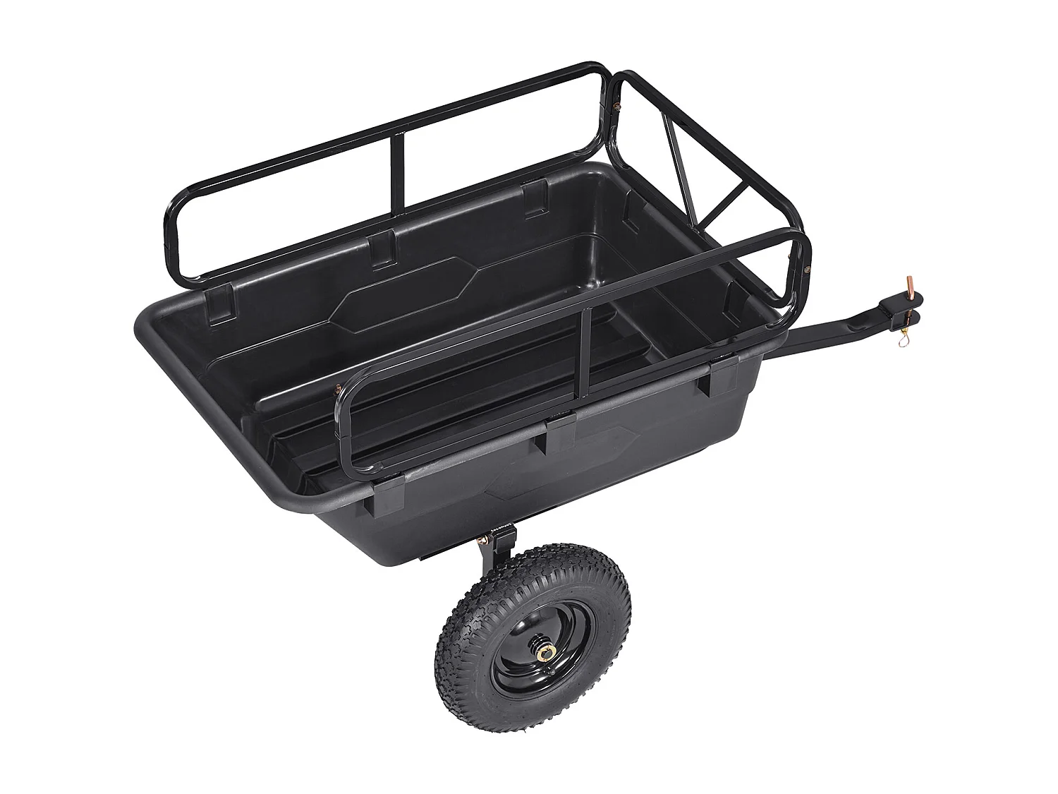 Kippanhänger SucceBuy, 283 L, Ideal für Rasentraktoren und Gärten, Hergestellt aus Robustem Polyethylen, Tragfähigkeit 226,8 kg