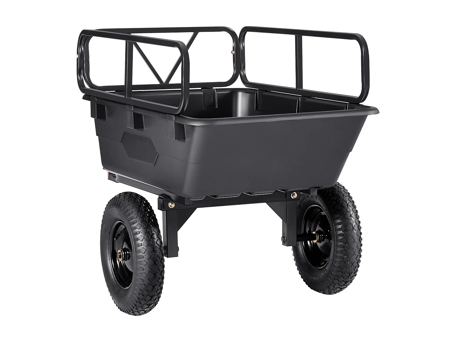 Kippanhänger SucceBuy, 283 L, Ideal für Rasentraktoren und Gärten, Hergestellt aus Robustem Polyethylen, Tragfähigkeit 226,8 kg