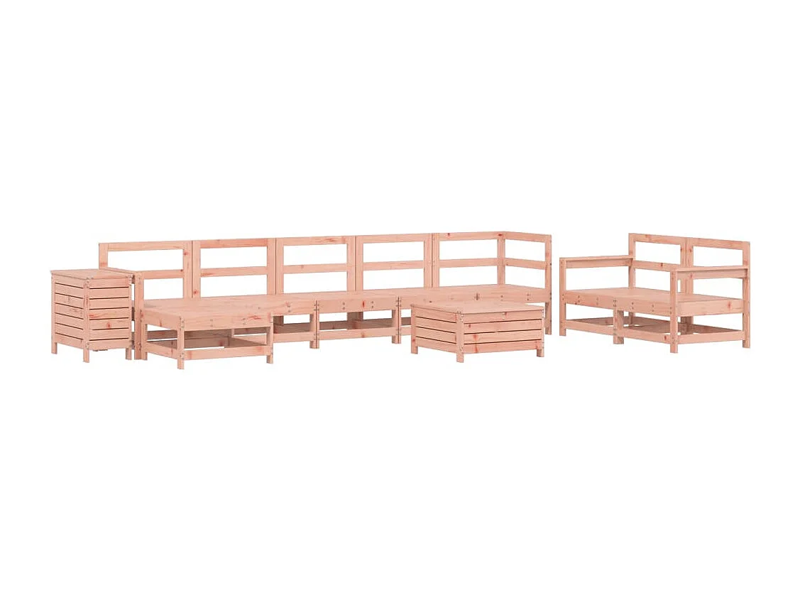 Set Divani da Giardino 10 pz in Legno Massello Abete Douglas