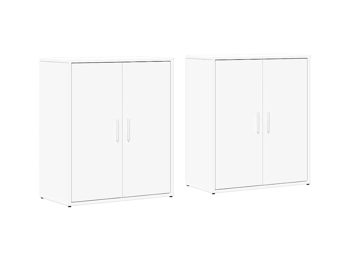 Buffets 2 pièces blanc 60x31x70 cm bois d'ingénierie