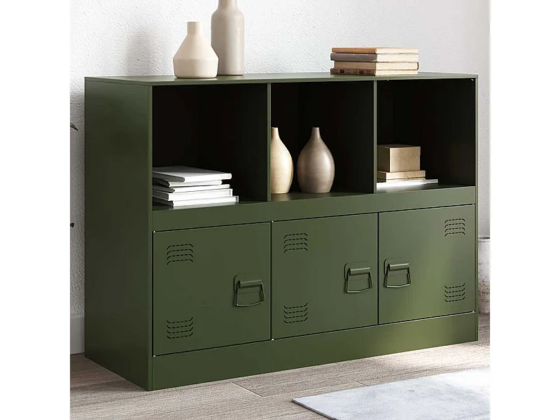 Buffet vert olive 99x39x73 cm acier