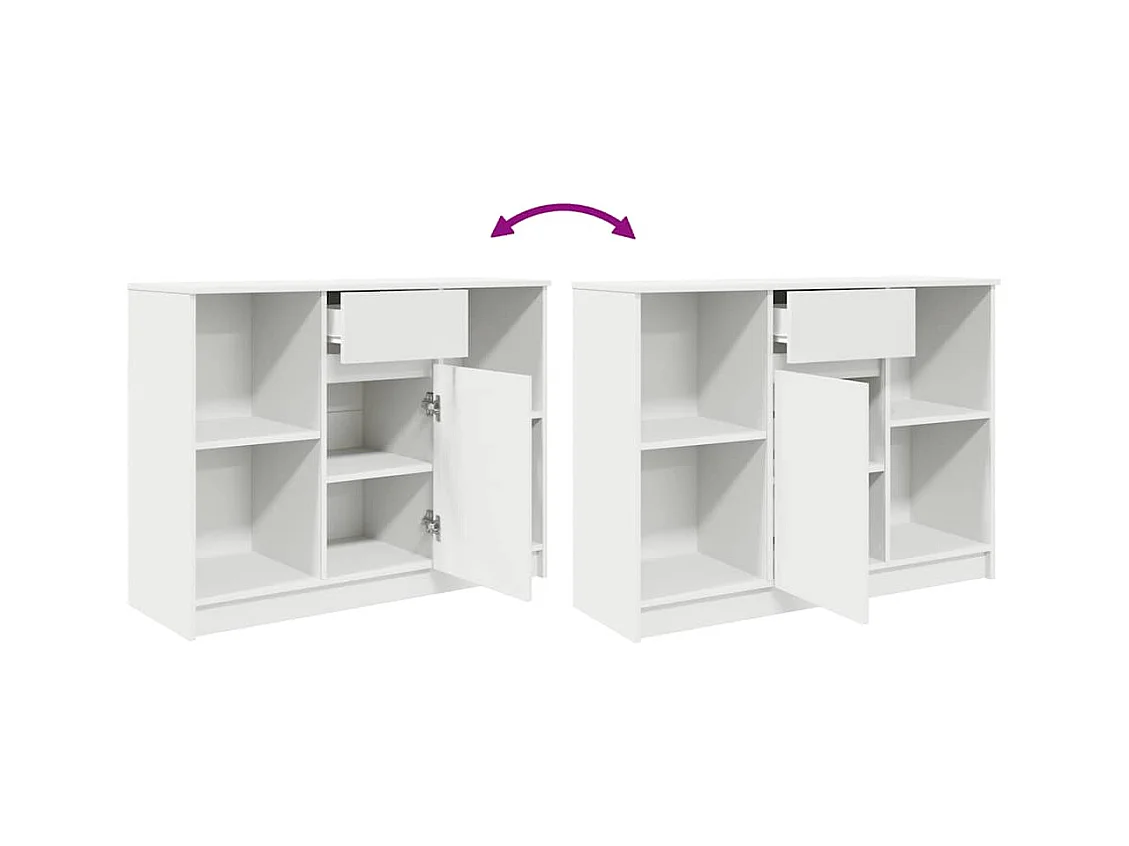 Buffet avec tiroir blanc 101x35x76 cm bois d'ingénierie