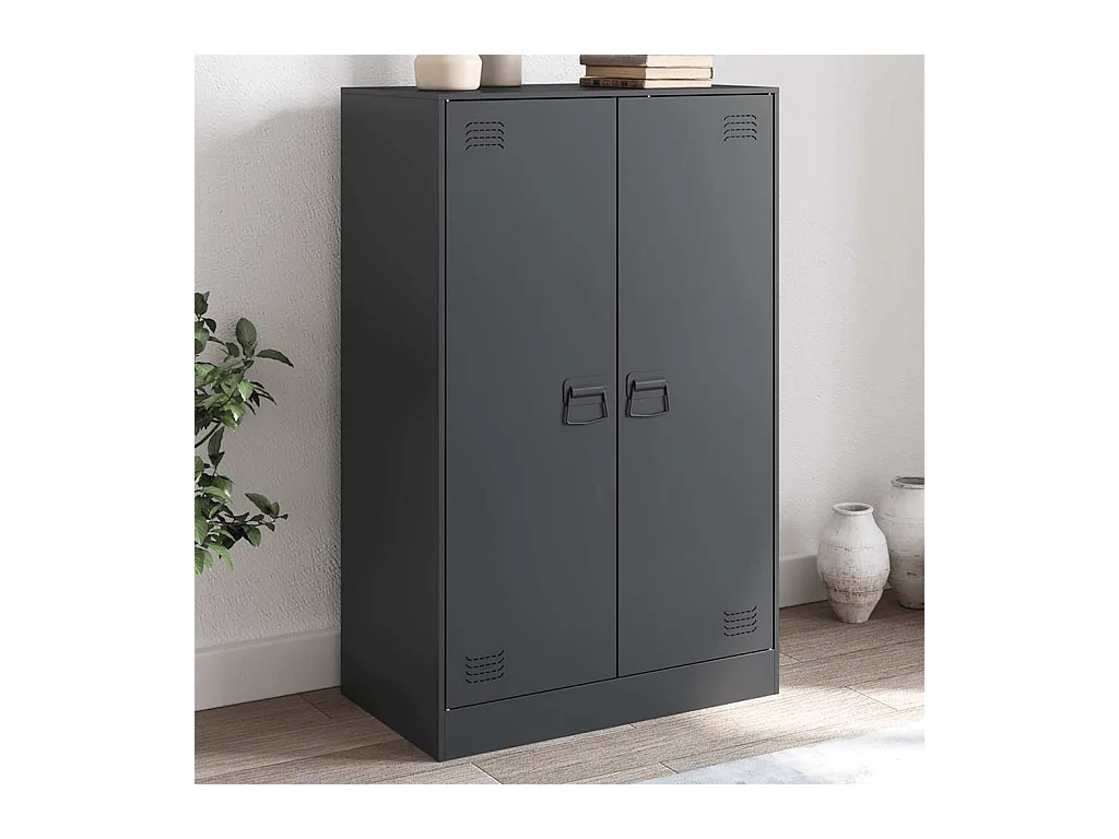 Buffet anthracite 67x39x107 cm acier