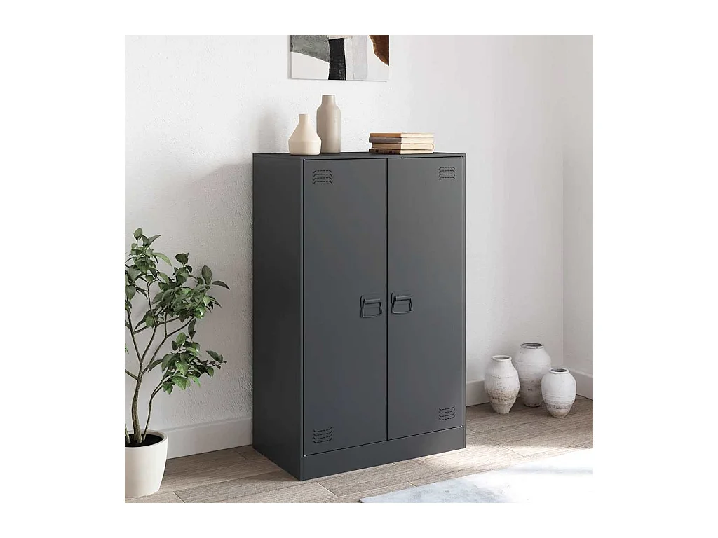 Buffet anthracite 67x39x107 cm acier