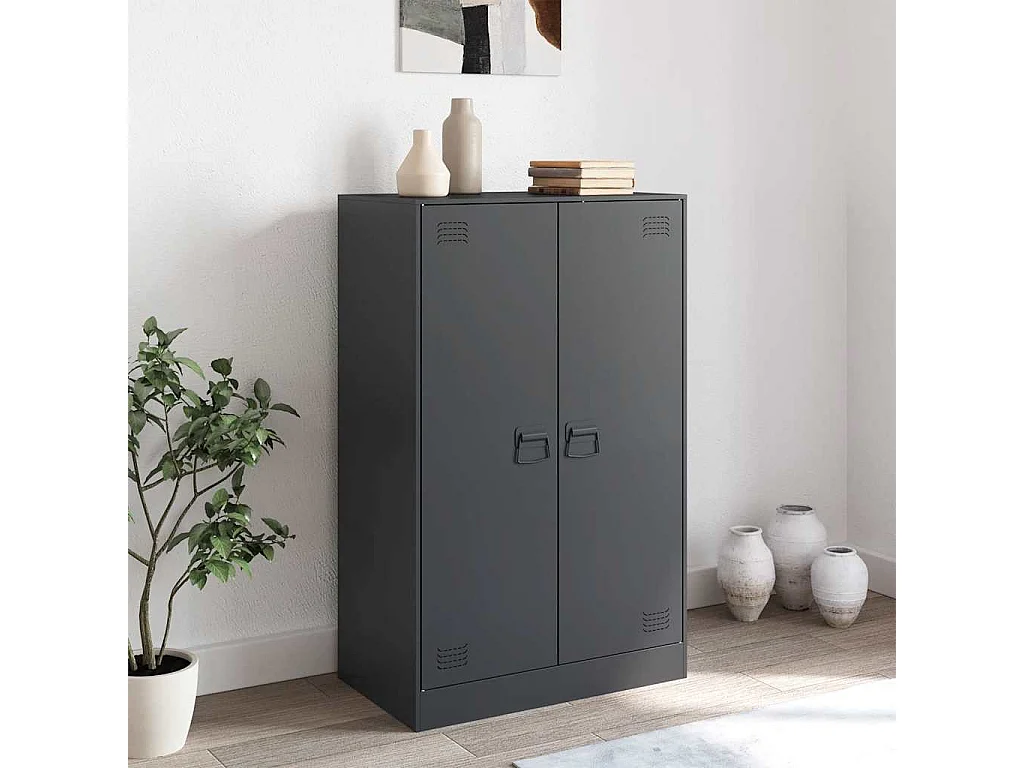 Buffet anthracite 67x39x107 cm acier