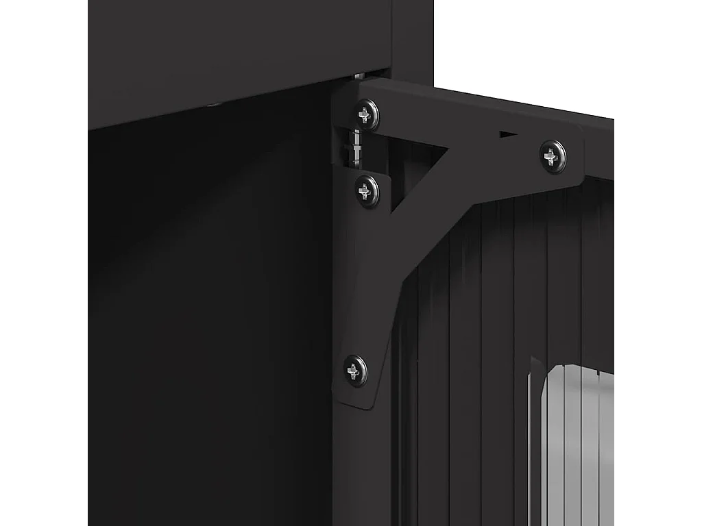 Buffet haut noir 68x39x123 cm acier