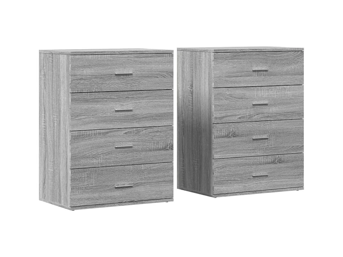 Buffets 2 pièces sonoma gris 60x39x80 cm bois d'ingénierie