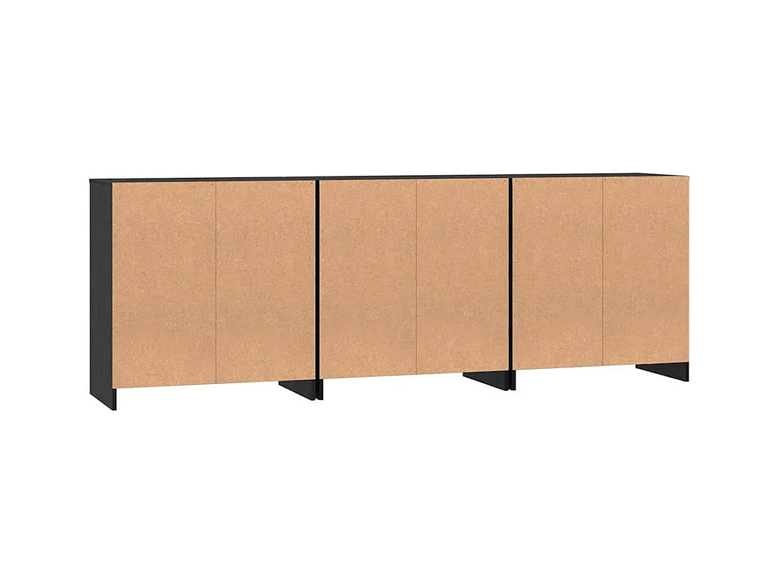 Buffet 3 pièces Chêne noir 70 x 41 x 75 cm Bois d'ingénierie