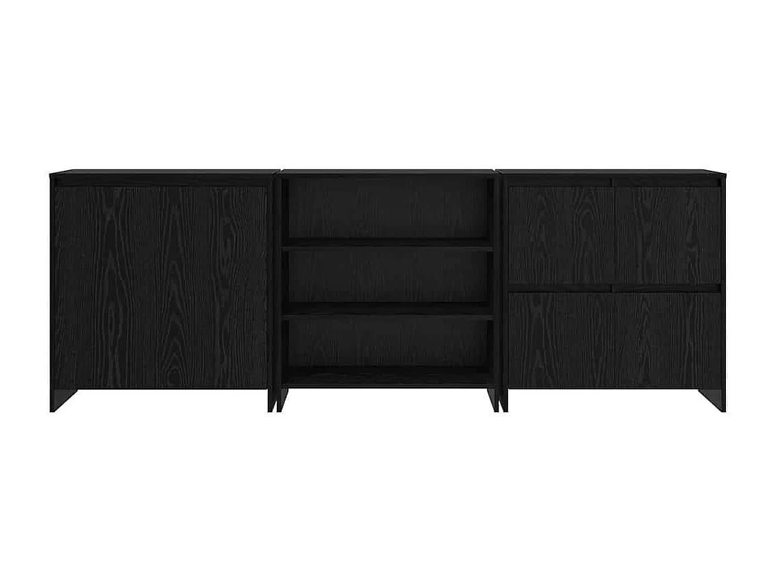 Buffet 3 pièces Chêne noir 70 x 41 x 75 cm Bois d'ingénierie