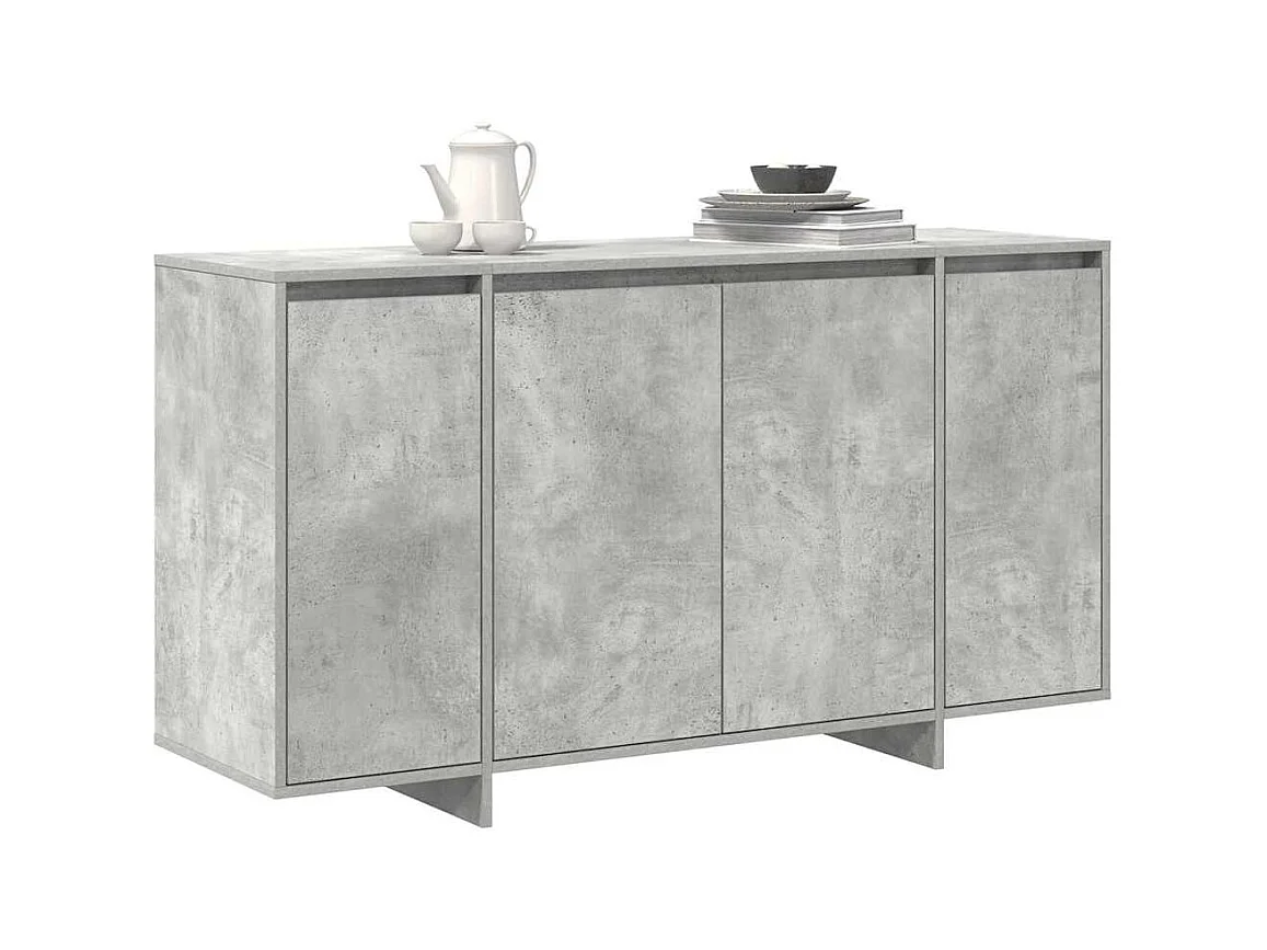 Buffet Cinzento cimento 135 x 41 x 69 cm Madeira processada