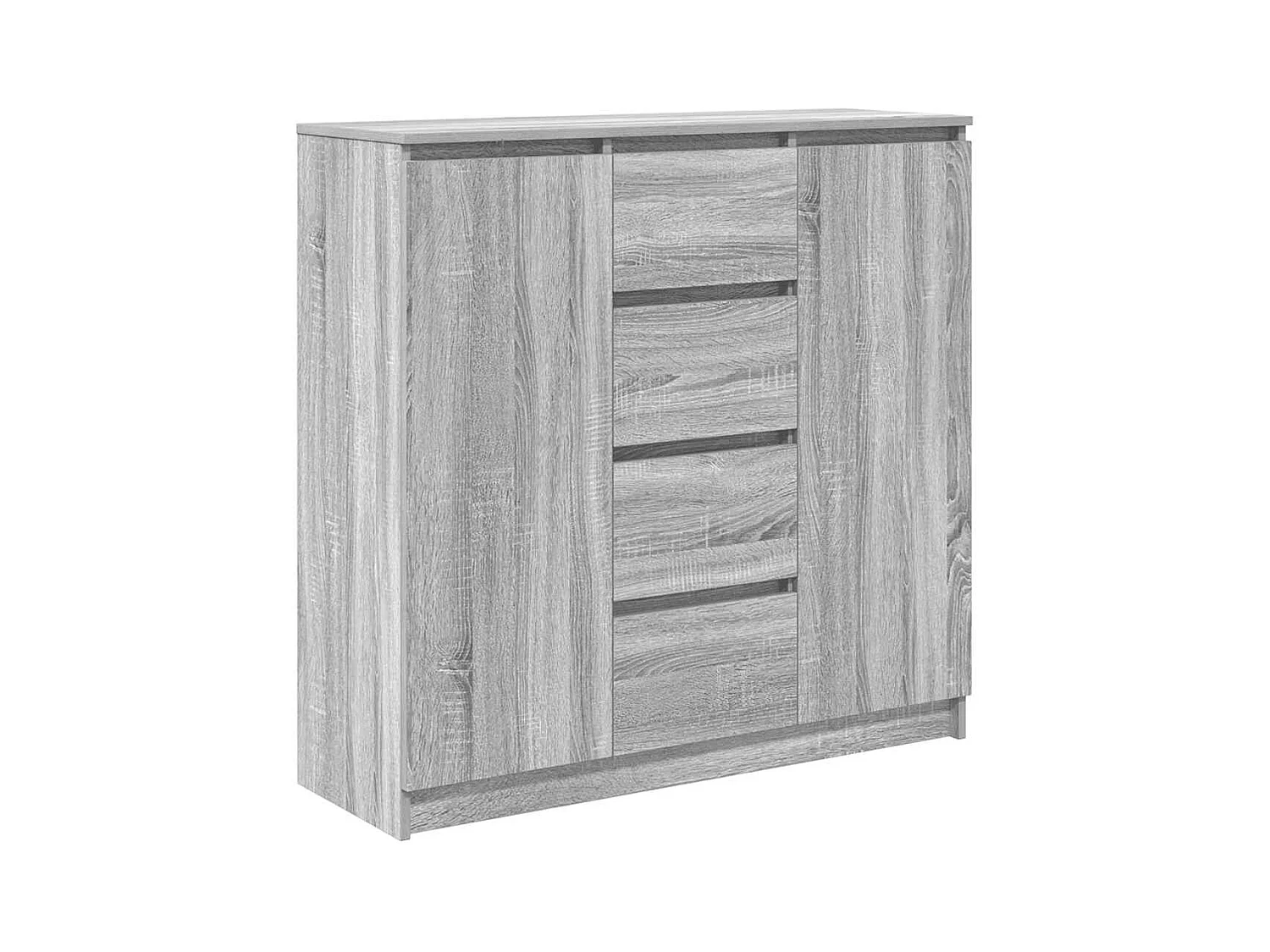 Buffet et tiroirs sonoma gris 100,5x35x98,5cm bois d'ingénierie