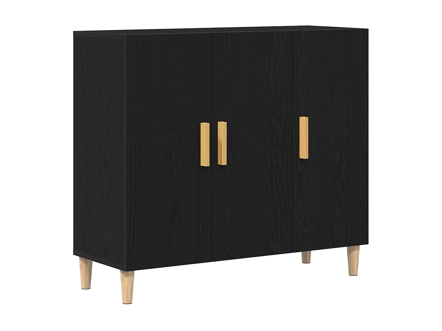 Buffet Noir 90 x 34 x 80 cm Bois d'ingénierie