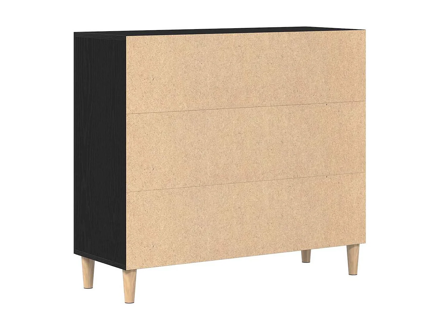 Buffet Noir 90 x 34 x 80 cm Bois d'ingénierie