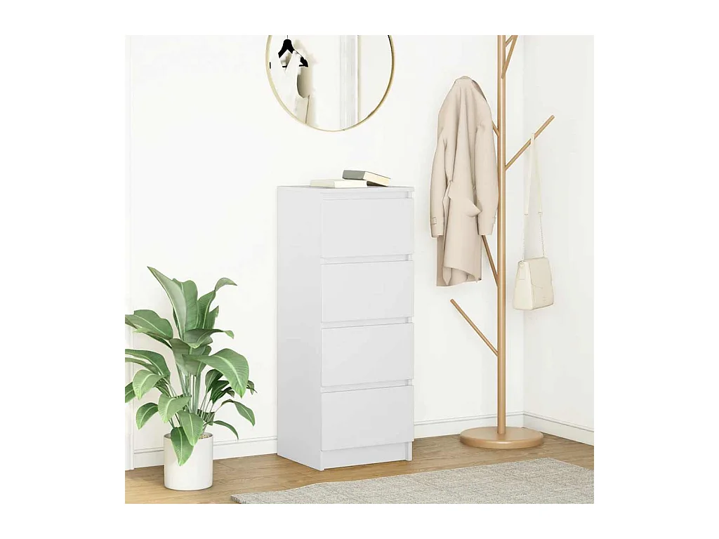 Buffet blanc 37,5x35x99 cm bois d'ingénierie