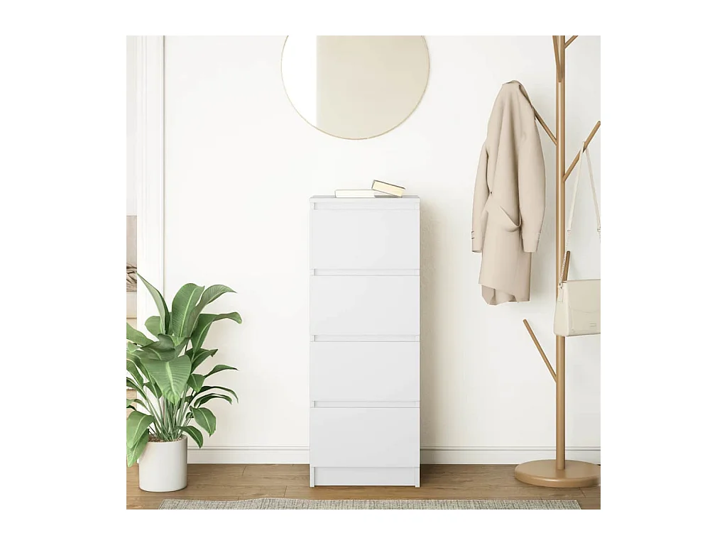 Buffet blanc 37,5x35x99 cm bois d'ingénierie